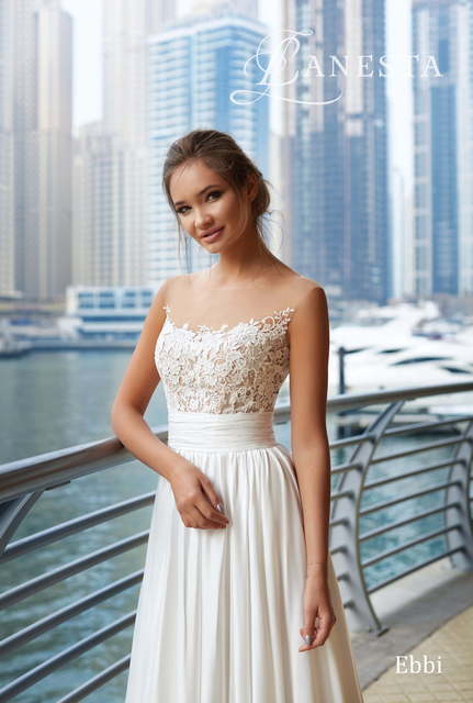 Свадебное платье Ebbi. Силуэт Прямое. Цвет Белый / Молочный. Вид 3