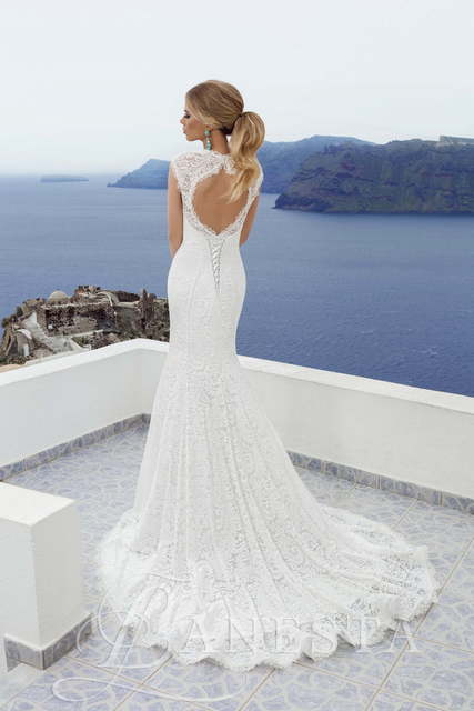 Свадебное платье Terezi. Силуэт Рыбка. Цвет Белый / Молочный. Вид 2