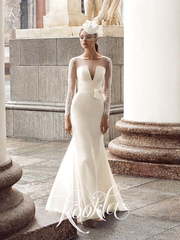Свадебное платье Djeimy. Силуэт Рыбка. Цвет Белый / Молочный. Вид 1
