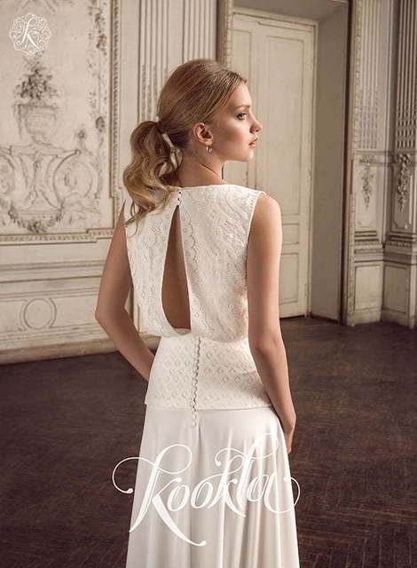 Свадебное платье Viviana. Силуэт Прямое. Цвет Айвори / Капучино, Белый / Молочный. Вид 2