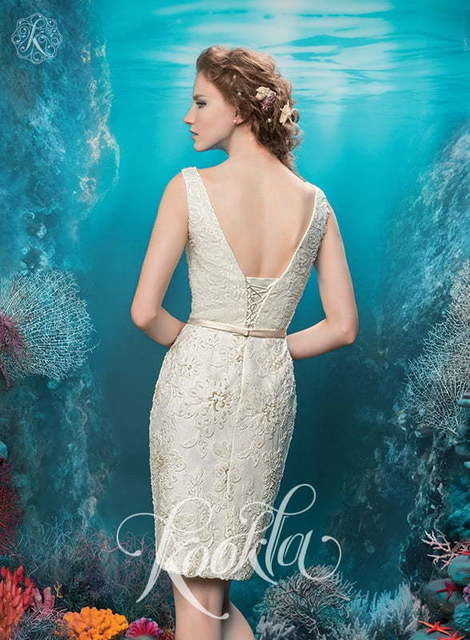 Свадебное платье Лу. Силуэт Прямое. Цвет Айвори / Капучино, Белый / Молочный. Вид 2