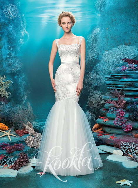 Свадебное платье Мунисе. Силуэт Рыбка. Цвет Белый / Молочный. Вид 1