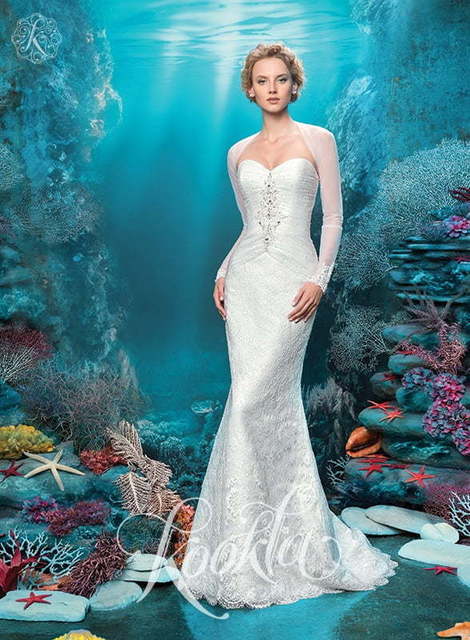 Свадебное платье Мэрил. Силуэт Рыбка. Цвет Белый / Молочный. Вид 1
