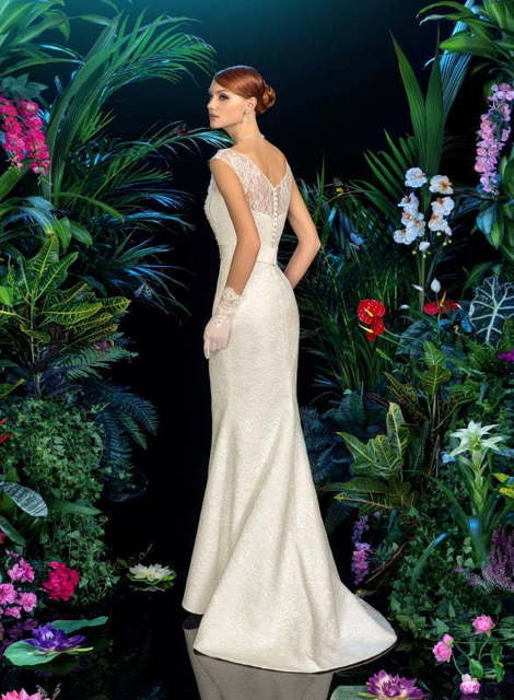 Свадебное платье Алида. Силуэт Рыбка, Прямое. Цвет Айвори / Капучино, Белый / Молочный. Вид 2