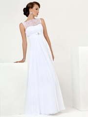 Свадебное платье Керолайн. Силуэт Прямое, Греческий. Цвет Белый / Молочный. Вид 1