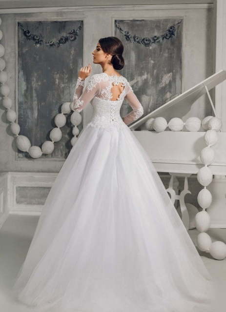 Свадебное платье Febrero. Силуэт Пышное. Цвет Белый / Молочный. Вид 2