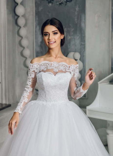 Свадебное платье Anora. Силуэт Пышное. Цвет Белый / Молочный. Вид 3