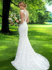 Свадебное платье Metcta. Силуэт Прямое, Рыбка. Цвет Белый / Молочный. Вид 2