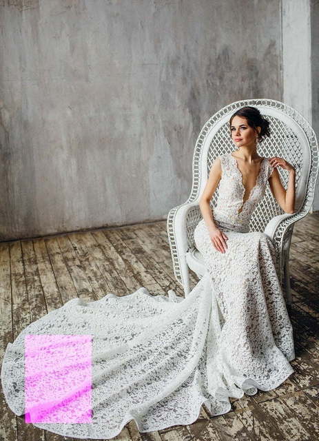 Свадебное платье Gemma. Силуэт Рыбка, Прямое. Цвет Айвори / Капучино, Белый / Молочный. Вид 4