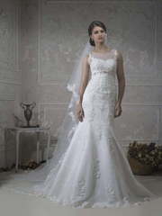 Свадебное платье Cally. Силуэт Рыбка. Цвет Белый / Молочный. Вид 1