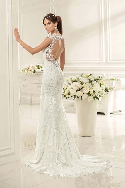 Свадебное платье Alison. Силуэт Рыбка, Прямое. Цвет Белый / Молочный. Вид 2