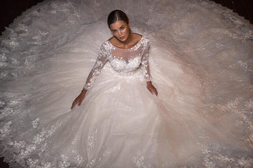 Свадебное платье 17198. Силуэт Пышное. Цвет Белый / Молочный. Вид 2