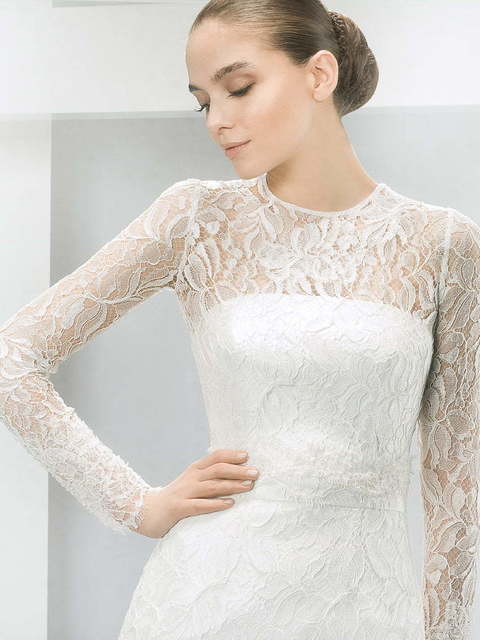 Свадебное платье 5088. Силуэт Рыбка. Цвет Белый / Молочный. Вид 3