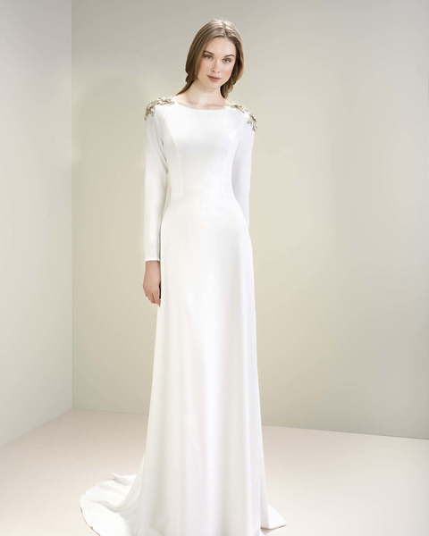 Свадебное платье 7029. Силуэт Прямое. Цвет Белый / Молочный. Вид 1
