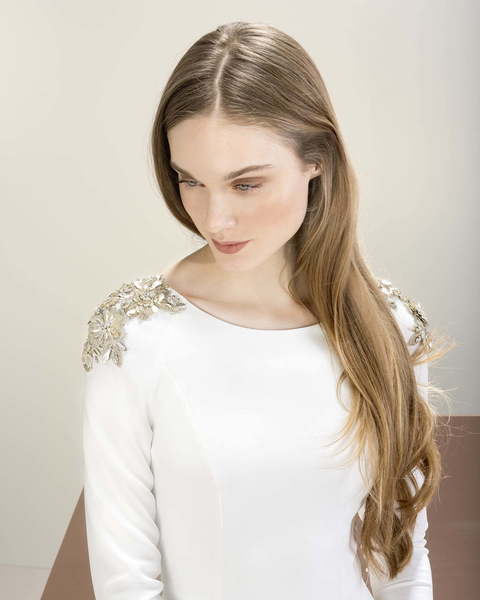 Свадебное платье 7029. Силуэт Прямое. Цвет Белый / Молочный. Вид 3