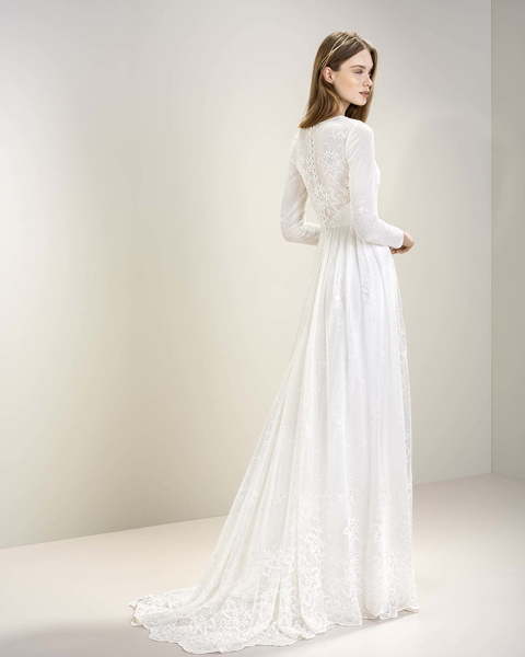 Свадебное платье 7062. Силуэт Прямое. Цвет Белый / Молочный. Вид 2