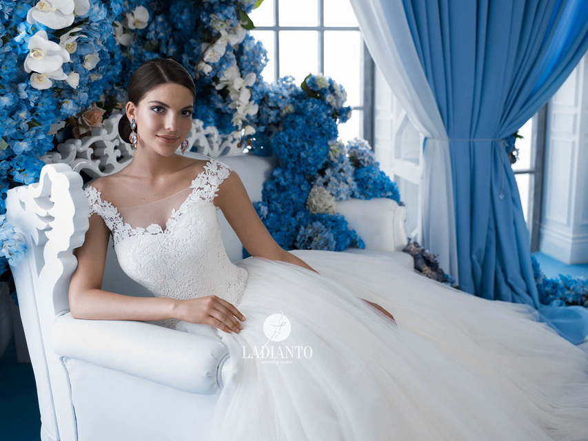 Свадебное платье Leonella. Силуэт Пышное. Цвет Белый / Молочный. Вид 3