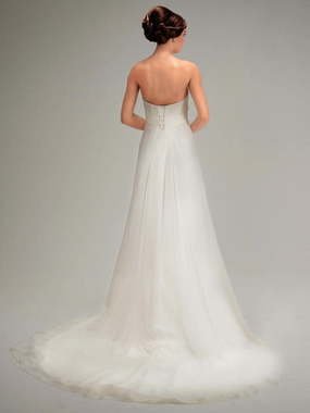 Свадебное платье 70271. Силуэт Прямое, Греческий. Цвет Белый / Молочный. Вид 2
