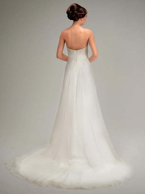 Свадебное платье 70271. Силуэт Греческий, Прямое. Цвет Белый / Молочный. Вид 2