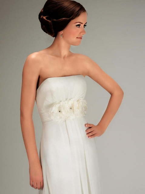 Свадебное платье 70271. Силуэт Греческий, Прямое. Цвет Белый / Молочный. Вид 3