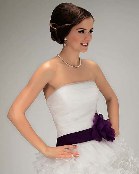 Свадебное платье 70240. Силуэт Пышное. Цвет Белый / Молочный. Вид 3