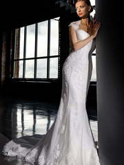 Свадебное платье 14211. Силуэт Рыбка. Цвет Белый / Молочный. Вид 1