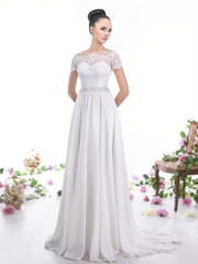 Свадебное платье Savanah. Силуэт Прямое. Цвет Белый / Молочный. Вид 1