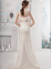 Свадебное платье Dinara. Силуэт Рыбка. Цвет Айвори / Капучино. Вид 2