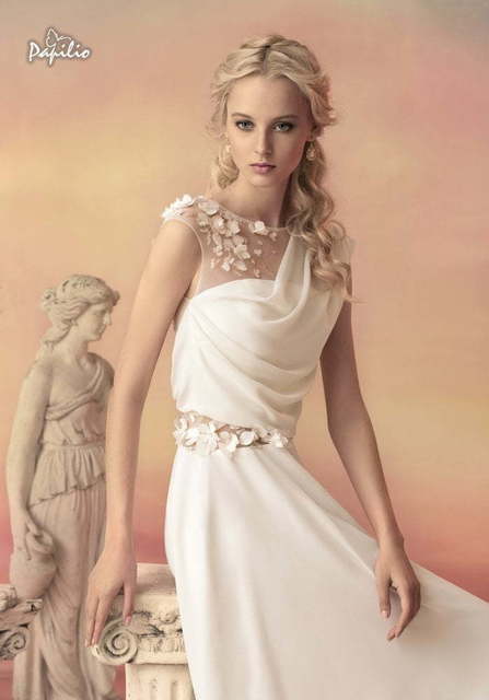 Свадебное платье Полина. Силуэт Прямое, Греческий. Цвет Белый / Молочный. Вид 1