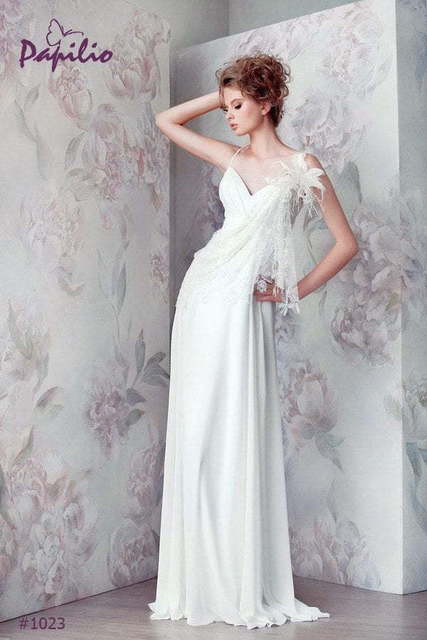Свадебное платье Асия. Силуэт Прямое. Цвет Белый / Молочный. Вид 1