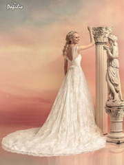 Свадебное платье Афродита. Силуэт Прямое, Рыбка. Цвет Айвори / Капучино, Золото. Вид 2