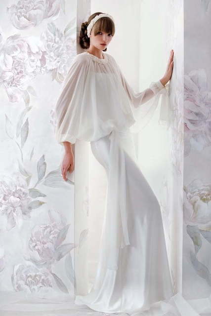 Свадебное платье Клеодора. Силуэт Прямое. Цвет Белый / Молочный. Вид 1