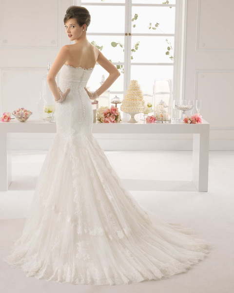 Свадебное платье Amaya. Силуэт Рыбка. Цвет Белый / Молочный. Вид 2