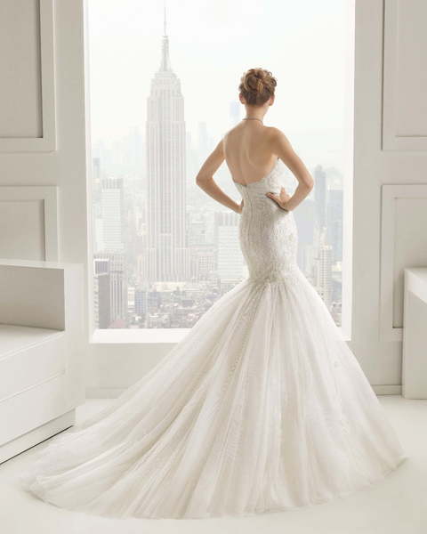 Свадебное платье Sabor. Силуэт Рыбка. Цвет Айвори / Капучино, Белый / Молочный. Вид 2