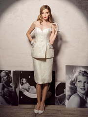 Свадебное платье Герти. Силуэт Прямое. Цвет Белый / Молочный, Айвори / Капучино. Вид 1