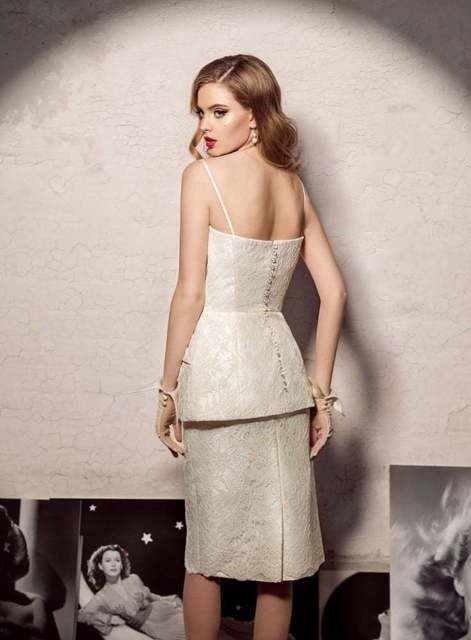 Свадебное платье Герти. Силуэт Прямое. Цвет Айвори / Капучино, Белый / Молочный. Вид 2