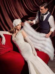 Свадебное платье Ирит. Силуэт Рыбка. Цвет Белый / Молочный, Айвори / Капучино. Вид 1