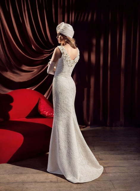 Свадебное платье Ирит. Силуэт Рыбка. Цвет Айвори / Капучино, Белый / Молочный. Вид 2