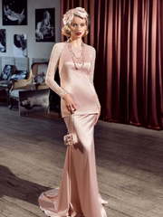 Свадебное платье Ирлена. Силуэт Прямое. Цвет оттенки Розового. Вид 1