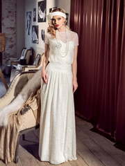 Свадебное платье Лотта. Силуэт Прямое. Цвет Белый / Молочный. Вид 1