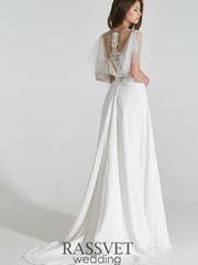 Свадебное платье Урсула. Силуэт Прямое. Цвет Белый / Молочный, Айвори / Капучино. Вид 2