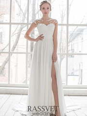 Свадебное платье Наоми. Силуэт Прямое. Цвет Белый / Молочный. Вид 1