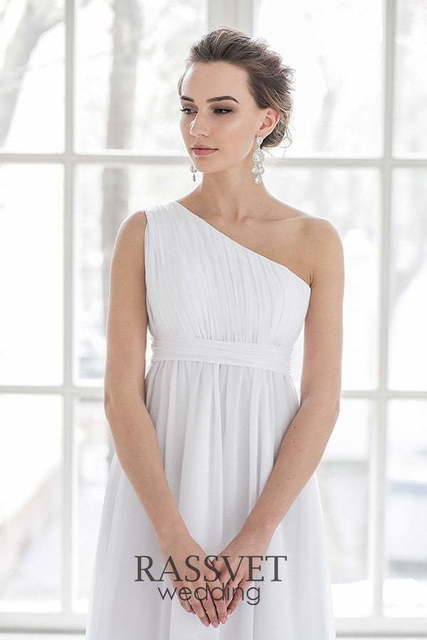 Свадебное платье Шанти. Силуэт Греческий, Прямое. Цвет Белый / Молочный. Вид 3