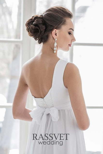 Свадебное платье Шанти. Силуэт Греческий, Прямое. Цвет Белый / Молочный. Вид 6