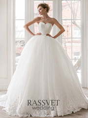 Свадебное платье Маргарет. Силуэт Пышное. Цвет Белый / Молочный. Вид 1