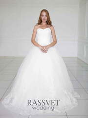 Свадебное платье Амелия. Силуэт Пышное. Цвет Белый / Молочный. Вид 1