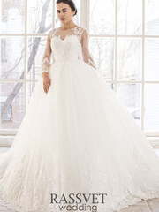 Свадебное платье Эрика. Силуэт Пышное. Цвет Белый / Молочный, Айвори / Капучино. Вид 1