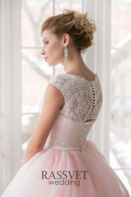 Свадебное платье Присцила Пинг. Силуэт Пышное. Цвет оттенки Розового. Вид 3