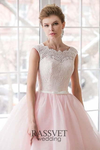 Свадебное платье Присцила Пинг. Силуэт Пышное. Цвет оттенки Розового. Вид 4