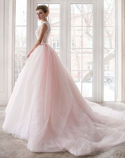 Свадебное платье Присцила Пинг. Силуэт Пышное. Цвет оттенки Розового. Вид 5